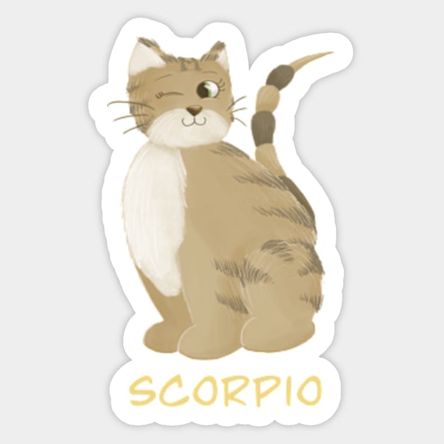 Scorpio cat zodiac sign Sticker by AbbyCatAtelier